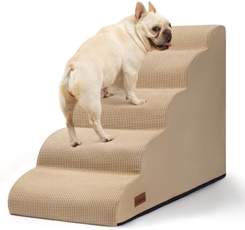 Aodisman Dog Stairs for High Bed, 5-Step Pet Ramp for Small Dogs and Cats by AODISMAN