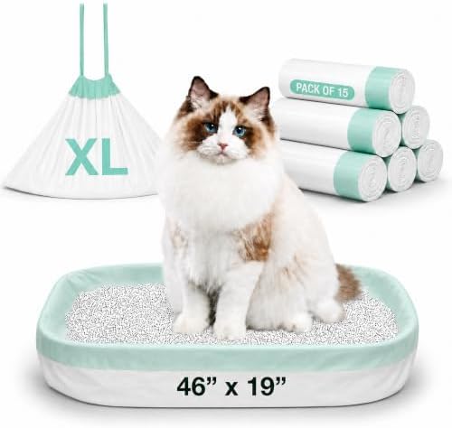 15 Count Jumbo Litter Box Liners, 39x22 Inches – Extra Thick, Heavy Duty by Unknown