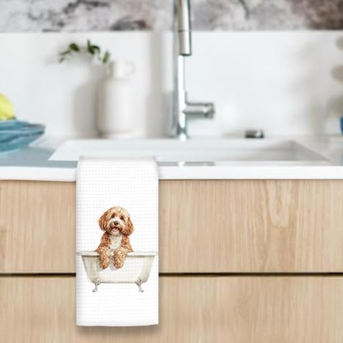 Cavapoo Gifts Funny Dog Hand Towels, Cute Pet Decor - Image 4