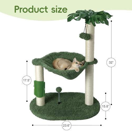 MECOOL Cat Tree Tower 32" Tall Scratching Post - Image 3