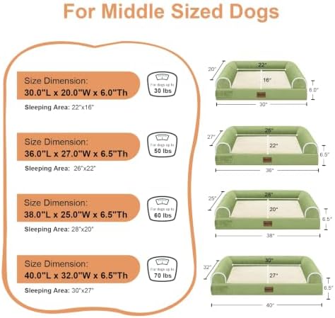 NANUYA Orthopedic Dog Bed for X-Large Dogs, 40 x 32 Inch, Grass Green - Image 6