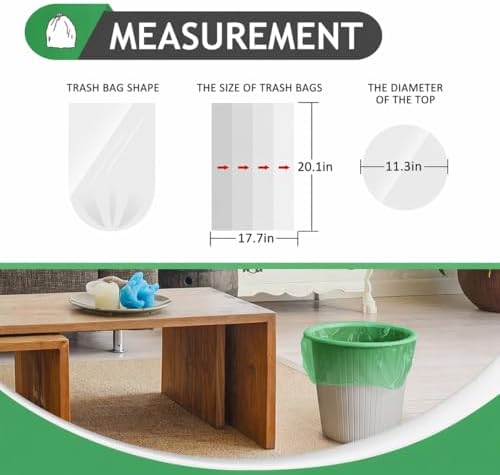 Teivio Small Green Trash Bags 4 Gallon 160 Count Kitchen Garbage Bags - Image 2