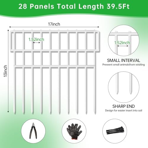 39.5ft X 13in Animal Barrier Fence, 28 Panels No Dig Fence - Image 2