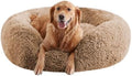 Calming Dog Beds for Large Dogs, Faux Fur Donut Cuddler Dog Bed, Round Fluffy by URGVANZPET