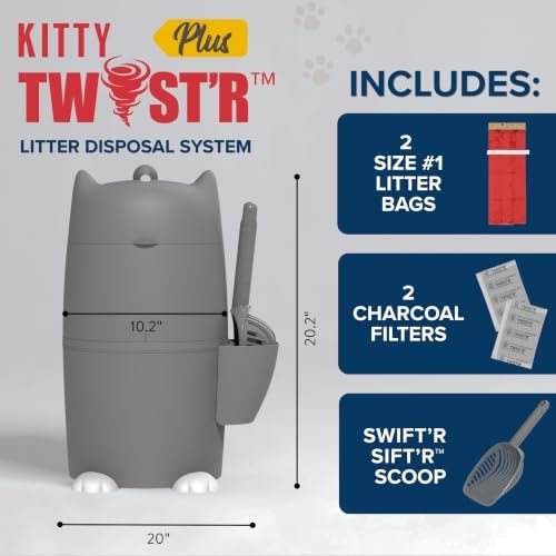 Red Rocket Kitty Twist'R Plus Cat Litter Disposal System, Litter Trash Can - Image 2