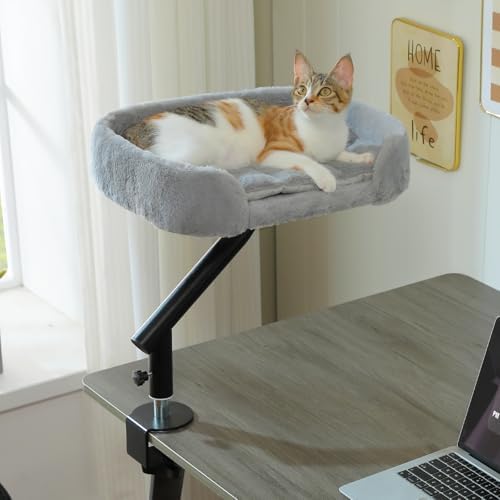 PAWZ Road Cat Desk Bed 360°Rotating Supports to 50 Lbs Cozy Nest by PAWZRoad