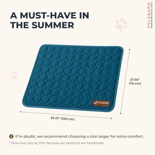 Pelsbarn Dog Cooling Mat, Ice Silk Self-Cooling Pad, Deep Blue - Image 3