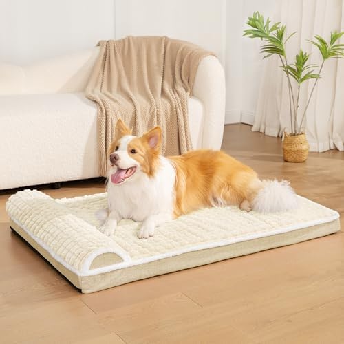 Orthopedic Large Dog Bed Pillow Pet Sofa Bed 56''X40'' Ivory - Image 2