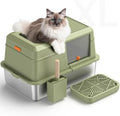 XL Enclosed Stainless Steel Litter Box by PEDIBAT