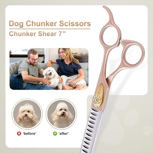 Professional Dog Grooming Scissors Rose Gold 440C Stainless Steel Straight - Image 4