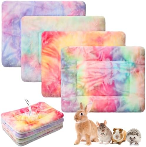 Haull 4 Pcs Waterproof Guinea Pig Bedding Mat, Tie Dyed, 13 x 10 by Haull