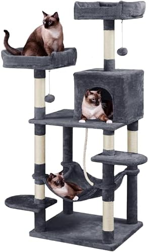 Yaheetech 59in Cat Tree for Large Cats, Condo Tower by Yaheetech