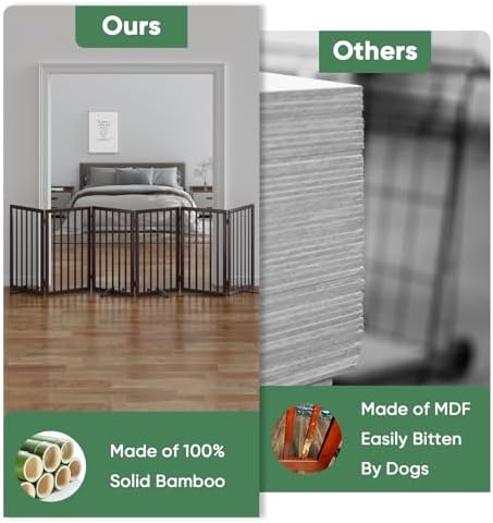 Dog Gates for Doorways, Foldable Dog Gate Indoor, Freestanding Pet Gates for - Image 6