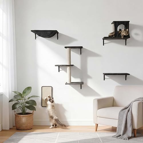 Cat Wall Shelves, Cat Wall Mounted Furniture, Climbing Wall Systems by Unknown