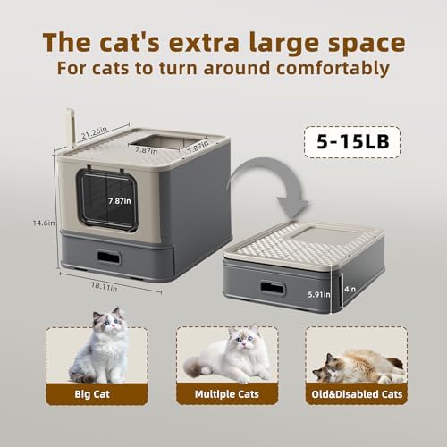 PAKEWAY XL Enclosed Stainless Steel Cat Litter Box - Image 3