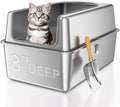 14'' High Sides XXL All Stainless Steel Cat Litter Box by WeLovePetsAsMuchAsYouDo