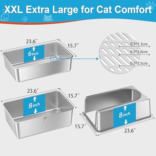 XXL All Stainless Steel Sifting Litter Box - Image 6