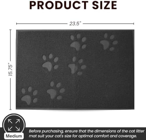 Andalus Medium Cat Litter Mat, Non-Slip & Easy to Clean Cat Litter Box Mat - Image 3