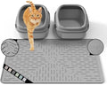 OHMO Large Cat Litter Mat, 31.5x23.6 Silicone Trapping Mat Grey by OHMO