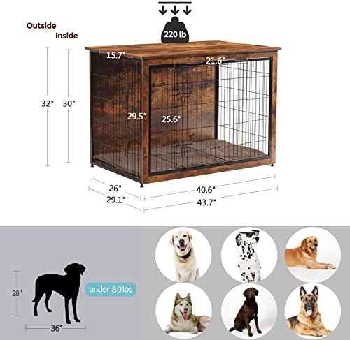 DWANTON 43.3" XXL Dog Crate Furniture - Image 5