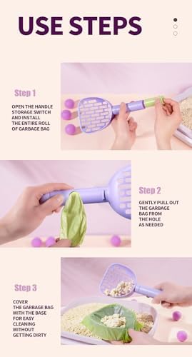 Cat Litter Scoop with Holder and Refill Bags, Mess-Free Cat Litter Scooper - Image 7