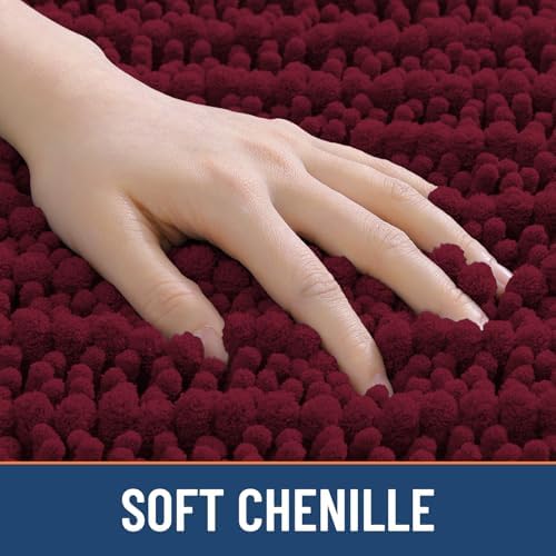 Smiry Bathroom Rugs 30X20, Extra Soft Rubber Backing Chenille Bath Mats - Image 4