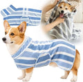 Quick-Dry Dog Bathrobe, Absorbent Striped Pet Towel Coat，Blue：S by Unknown