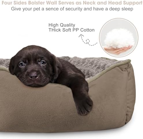 JOEJOY Rectangle Dog Bed for Large Medium Small Dogs Machine Washable Sleeping - Image 2