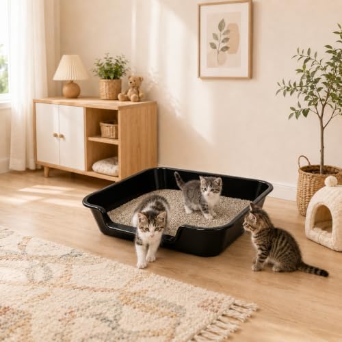 Extra Large Low Entry ABS Cat Litter Box, 1 Pack - Image 5