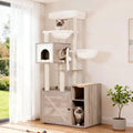 Hey-brother Cat Tree Tower, Wooden Litter Box Enclosure and Condo by Hey-brother
