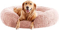 Calming Dog Beds for Large Dogs, Faux Fur Donut Cuddler Dog Bed, Round Fluffy by URGVANZPET