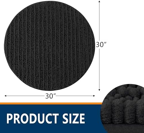 Smiry Bathroom Rugs Round 30X30, Extra Soft Rubber Backing Bath Mats - Image 2