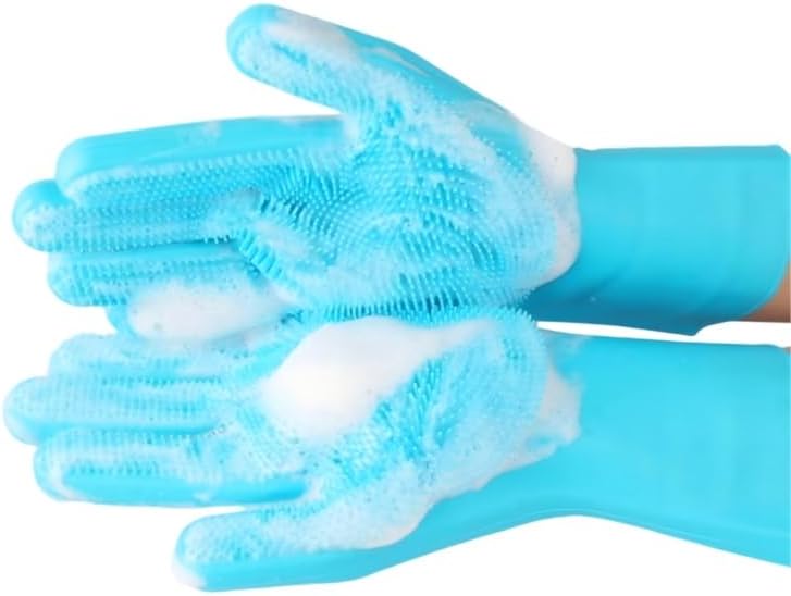 Pet Grooming Gloves, Heat Resistant Silicone Gloves，Silicone Hair Removal Mitt - Image 7