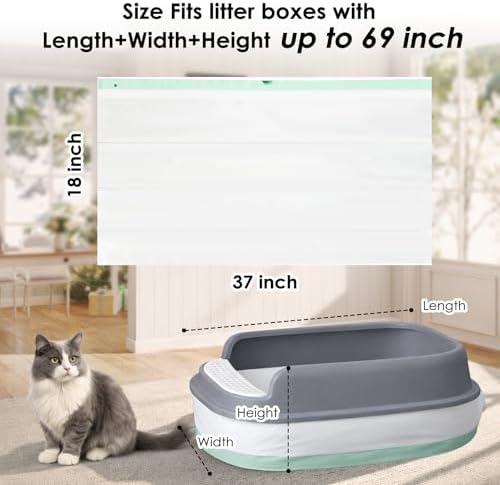 Cat Litter Box Liners, Large 37" x 18", 2.8 Mil Thick - Image 2