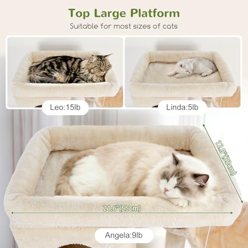 Globlazer Large Cat Tree, 80in Tall Climbing Tower - Image 2