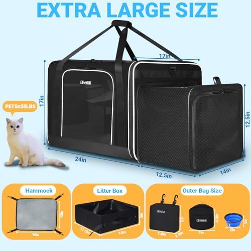 Petskd Side Expandable Extra Large Cat Carrier - Image 3