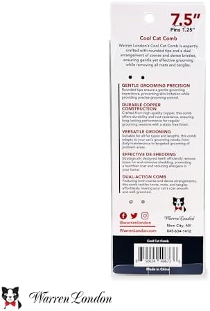 Warren London Cool Cat Greyhound Style Comb – 7.5" Professional Copper Cat - Image 7