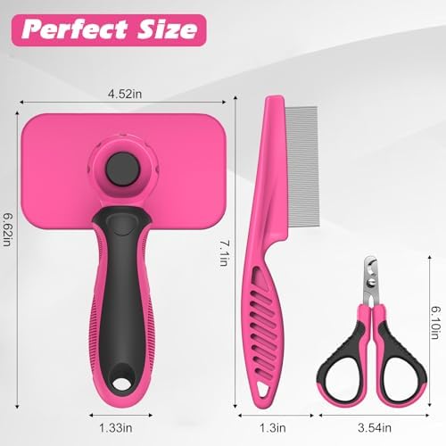 3PCS Cat Grooming Supplies, Cat Brush & Nail Clipper/Trimmer & Flea Comb - Image 6