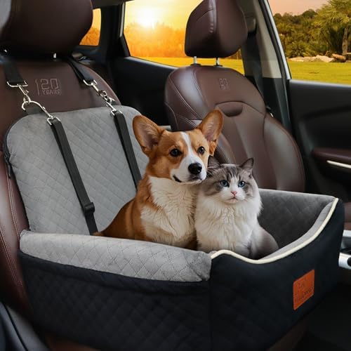 Dog Car Seat Bed 2 in 1 for Small/Medium Dogs up to 35 lbs, Adjustable Safety - Image 6