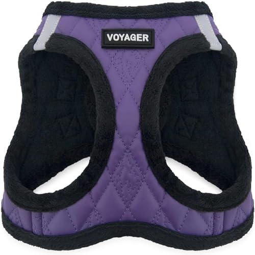 Voyager Step-in Plush Dog Vest Harness -Purple Faux Leather by BestPetSuppliesLLC