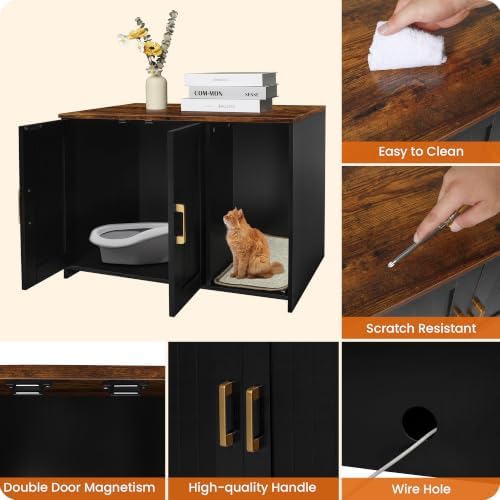 Dwanton Cat Litter Box Enclosure, - Image 4