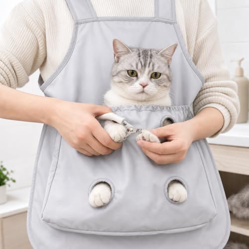 Pet Grooming Apron, Anti-Scratch Cat Holding - Image 4