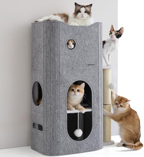 Bedsure 3-Level Cat Tree for Indoor Cats by BEDSURE