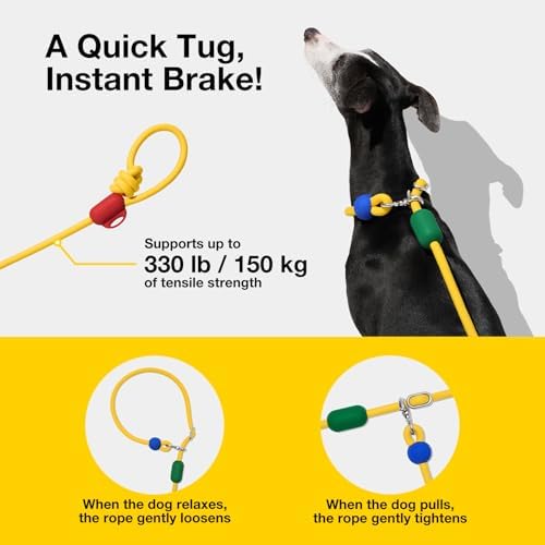 VETRESKA Hands-Free Dog Leash, 8FT Yellow Rope Leash - Image 3