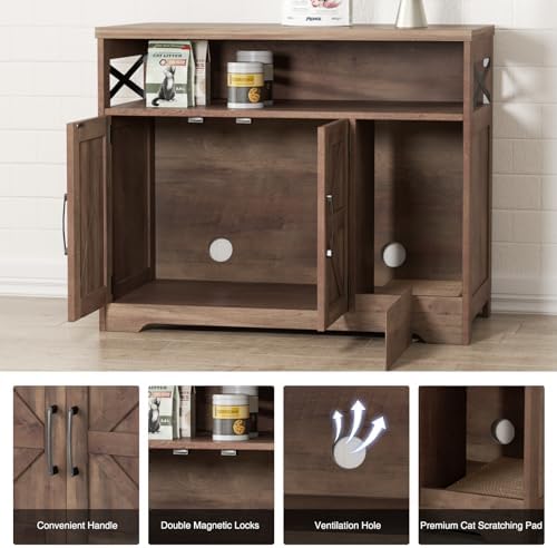 Halitaa Cat Litter Box Enclosure, Hidden Litter Box - Image 5