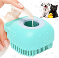 Dog Scrubber with Soap Dispenser, Refillable Silicone Brush by AZZORI