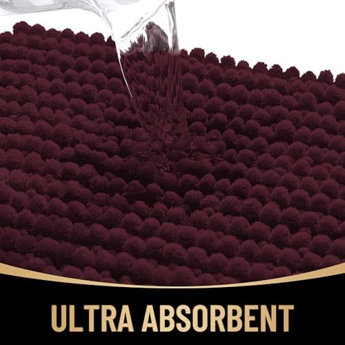 OLANLY Thick Chenille Absorbent Bathroom Rugs Mat 36x24 - Image 3