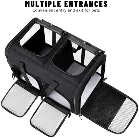 Cat Carrier for 2 Cats, Double Cat and Dual Dog Carrier Large for Two Pets - Image 4