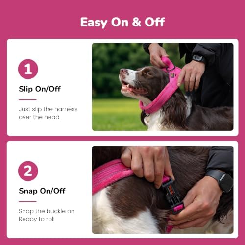 Didog No Pull Dog Harness for Small Dogs, Soft Flannel Padded, Hot Pink - Image 3