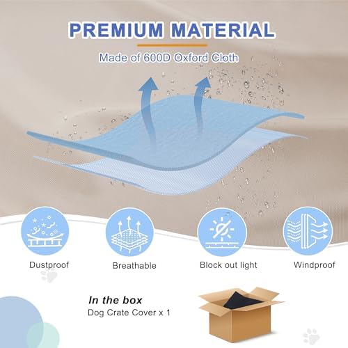 Deblue Dog Crate Cover, Durable Polyester Indoor Pet Kennel Cover - Image 3